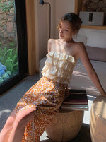 Load image into Gallery viewer, Printed Slit Tie Trousers in Orange