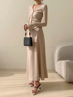 Load image into Gallery viewer, Cardigan + Maxi Mermaid Skirt in Oat