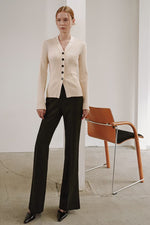 Load image into Gallery viewer, Korean Pocket Knit Cardigan in Cream