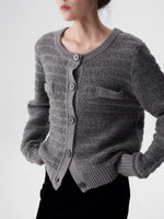 Load image into Gallery viewer, Relaxed Wool Cardigan in Grey