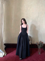 Load image into Gallery viewer, Drop Back Sleeveless Stretch Maxi Dress in Black