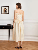 Load image into Gallery viewer, Textured Bustier A-Line Dress in Yellow