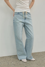 Load image into Gallery viewer, Korean Tie Denim Jeans in Blue
