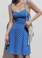 Load image into Gallery viewer, Palma Floral Tie Strap Mini Dress in Blue