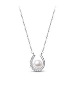 Load image into Gallery viewer, Horseshoe Pearl Diamante Necklace