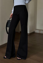 Load image into Gallery viewer, High Waist Flare Cut Trousers in Black