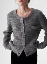 Load image into Gallery viewer, Relaxed Wool Cardigan in Grey