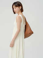 Load image into Gallery viewer, Empire Cutout Tie Back Pleated Maxi Dress in Black