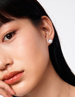 Load image into Gallery viewer, Horseshoe Pearl Diamante Earrings