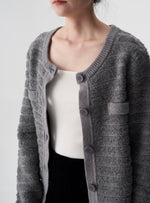 Load image into Gallery viewer, Relaxed Wool Cardigan in Grey