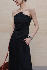 Load image into Gallery viewer, Tailored Bustier Top // Trousers Set in Black