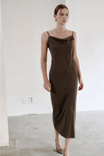 Load image into Gallery viewer, Korean Luiu Slip Cami Dress in Brown