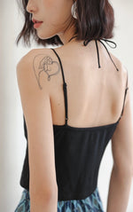 Load image into Gallery viewer, Padded Halter Camisole Top in Black
