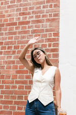 Load image into Gallery viewer, Korean Linen Vest in Off White