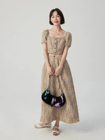 Load image into Gallery viewer, Tweed Cropped Blouse + Maxi Pocket Skirt in Khaki