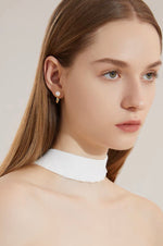 Load image into Gallery viewer, Pearl Diamante Loop Earrings