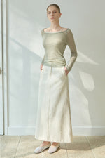 Load image into Gallery viewer, Korean Cotton Maxi Skirt in Cream