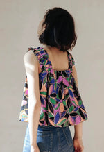 Load image into Gallery viewer, Floral Gathered Strap Bubble Top in Multi