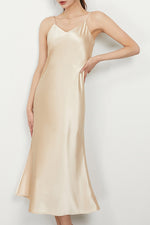 Load image into Gallery viewer, V Cami Slip Dress in Champagne
