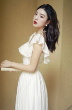 Load image into Gallery viewer, Tencel Blend 2-Way Ruffle Dress in Black