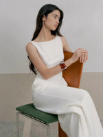 Load image into Gallery viewer, Tailored Pocket Maxi Jumpsuit in White