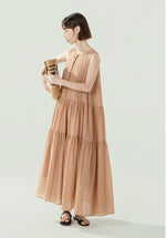 Load image into Gallery viewer, Tiered Tank Tent Dress in Latte