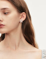 Load image into Gallery viewer, Snowflake Pearl Back Earrings