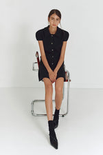 Load image into Gallery viewer, Korean Melanie Button Dress in Black