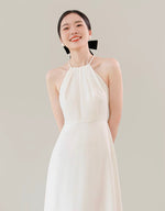Load image into Gallery viewer, Beaded Cami Flare Midi Dress in White