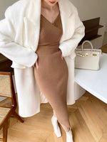 Load image into Gallery viewer, Knitted Midi Dress in Tan