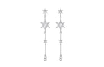 Load image into Gallery viewer, Diamante Snowflake Drop Earrings
