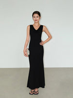 Load image into Gallery viewer, 3-Way Cutout Back Mermaid Dress in Black