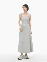 Load image into Gallery viewer, Melange Cami Flare Maxi Dress in Grey