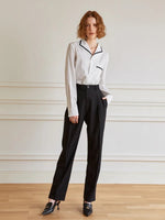 Load image into Gallery viewer, Contrast Turn Collar Shirt in White