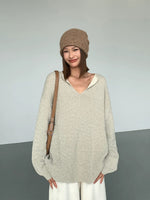 Load image into Gallery viewer, Relaxed Light Knit Top in Greige