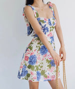 Load image into Gallery viewer, Lanzarote Floral Tie Strap Mini Dress in Print