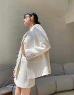 Load image into Gallery viewer, Mini Tweed Skirt in Cream