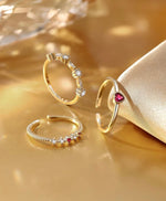 Load image into Gallery viewer, Set of 3 Diamante Rings