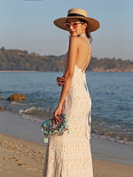 Load image into Gallery viewer, Drop Back Lace Mermaid Dress in White