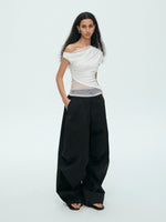 Load image into Gallery viewer, Toga Gathered Stretch Lace Top in White