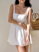 Load image into Gallery viewer, Square Neck Mini Tunic Dress in White