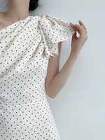 Load image into Gallery viewer, Toga Bow Polka Dress in Cream