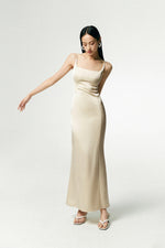 Load image into Gallery viewer, Cami Square Neck Maxi Dress in Gold
