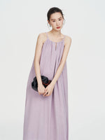 Load image into Gallery viewer, Crepe Tent Pocket Maxi Dress in Purple