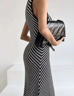 Load image into Gallery viewer, Knitted Sleeveless Dress in Black/White