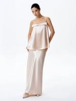 Load image into Gallery viewer, Satin Bow Cami Top// Maxi Skirt Set in Champagne
