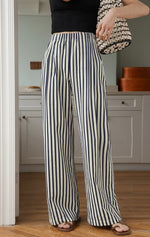 Load image into Gallery viewer, Textured Striped Pocket Pants in Black/White