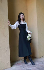 Load image into Gallery viewer, Bustier Shirt Dress in Black