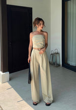 Load image into Gallery viewer, Wide Leg Side Button Trousers in Light Khaki
