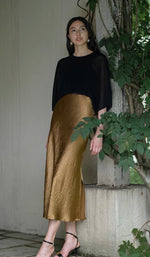 Load image into Gallery viewer, Textured Mermaid Slip Skirt in Gold